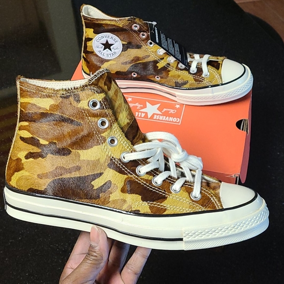 Unisex Calf Fur Converse Hightop
